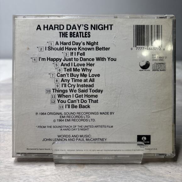 The Beatles – A Hard Day’s Night CD 1987 Parlophone Stereo UK Press Classic Rock - Picture 2 of 5